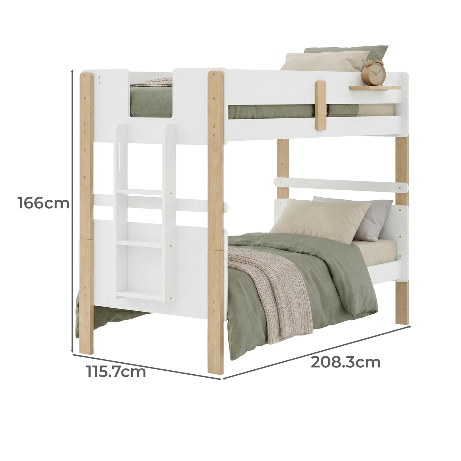 Ethan Single Bunk Bed with Storage Units
