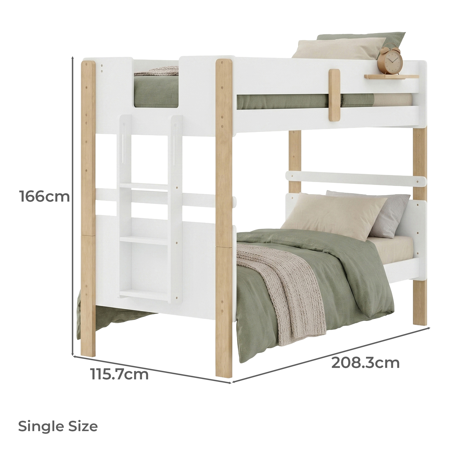 Ethan Single Bunk Bed with Storage Units