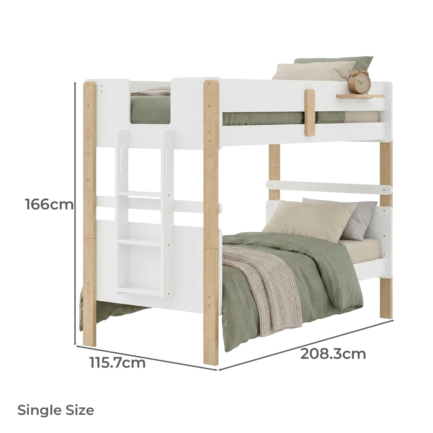 Ethan Single Bunk Bed with Trundle
