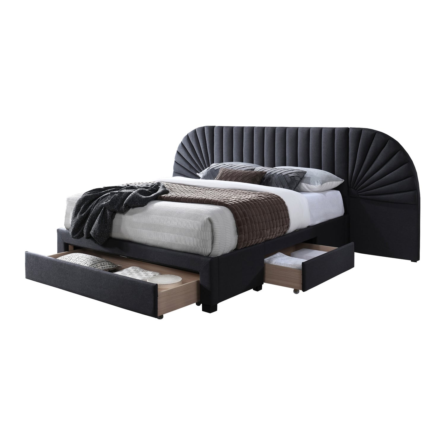 Alexander Upholstered Queen Bed with Storage Drawers