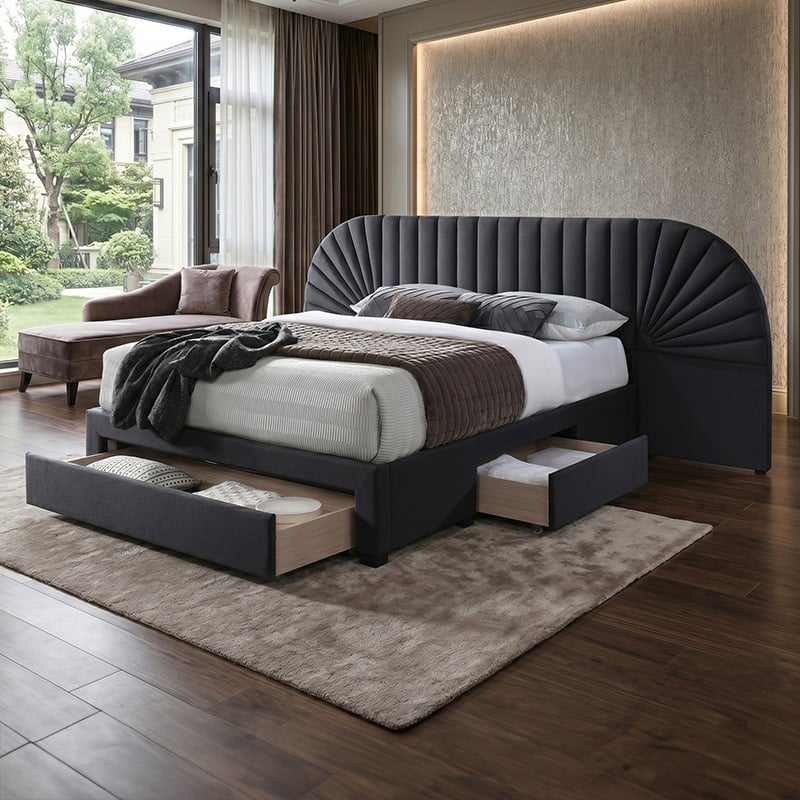 Alexander Upholstered Queen Bed with Storage Drawers