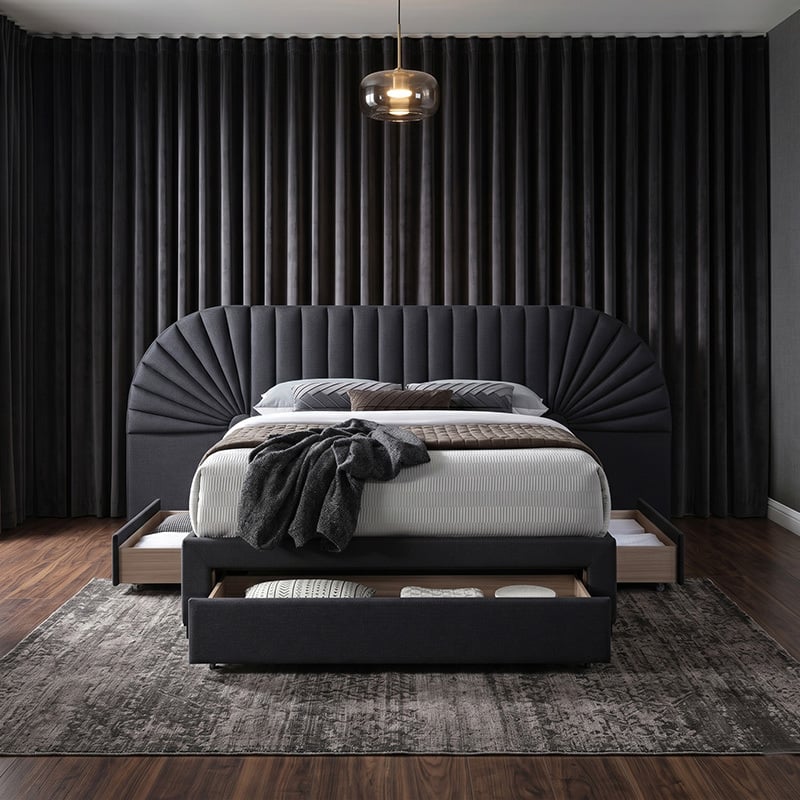 Alexander Upholstered Queen Bed with Storage Drawers