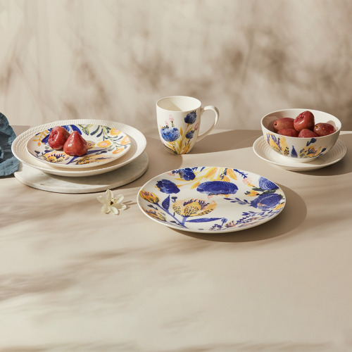 Casa Domani 16 Piece Fiorella Porcelain Coupe Dinner Set | Temple & Webster