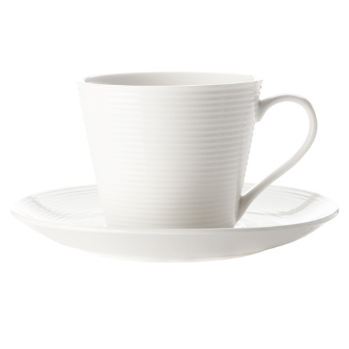 Casual White Evolve 220ml Porcelain Cup & Saucer