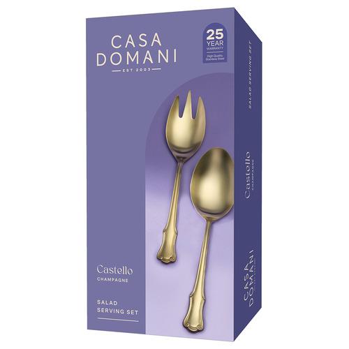 2 Piece Castello Stainless Steel Salad Serving Set
