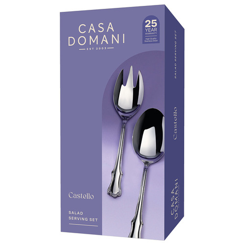 2 Piece Castello Stainless Steel Salad Serving Set