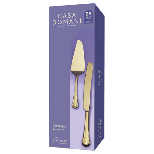 2 Piece Castello Stainless Steel Cake Serving Set