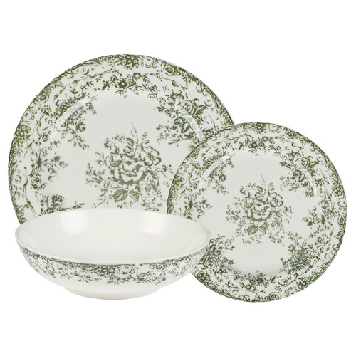 12 Piece Rosetta Porcelain Coupe Dinner Set