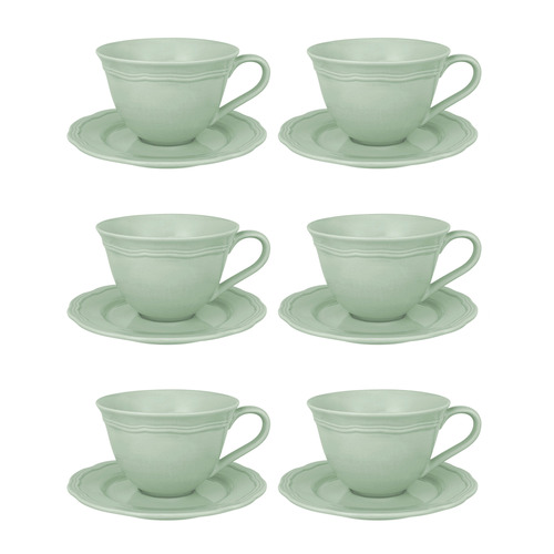 Florence Scalloped 220ml Porcelain Cups & Saucers