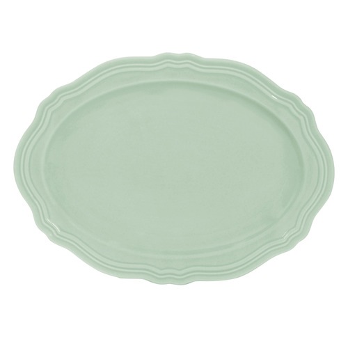 Florence Scalloped Rim Porcelain Oval Plates