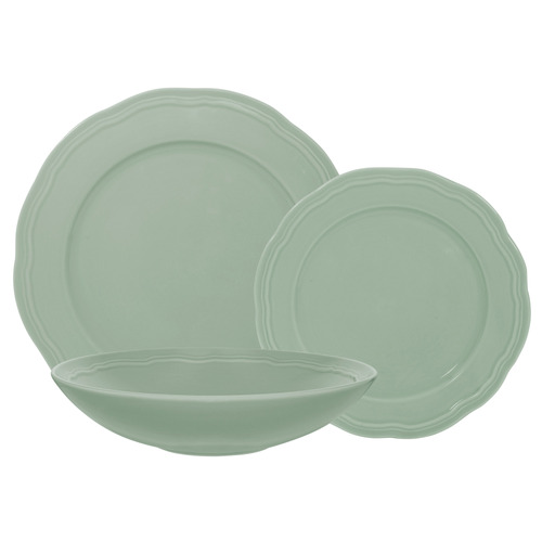 12 Piece Florence Scalloped Rim Porcelain Dinner Set