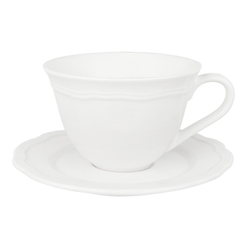 Florence Scalloped 220ml Porcelain Cups & Saucers