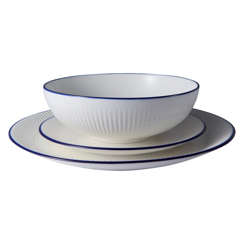 12 Piece Cafe Blue Porcelain Coupe Dinner Set