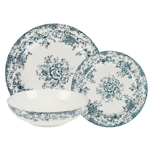 12 Piece Rosetta Porcelain Coupe Dinner Set