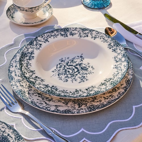12 Piece Rosetta Porcelain Coupe Dinner Set