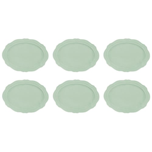 Florence Scalloped Rim Porcelain Oval Plates