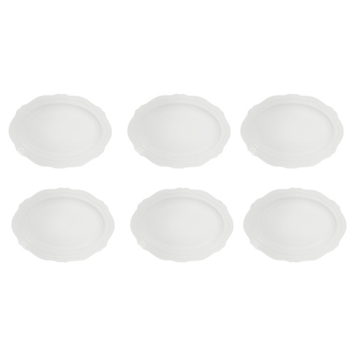 Florence Scalloped Rim Porcelain Oval Plates