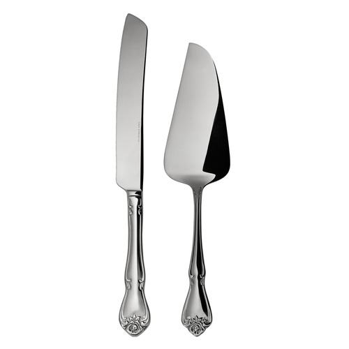 2 Piece Rosabella Stainless Steel Cake Server Set