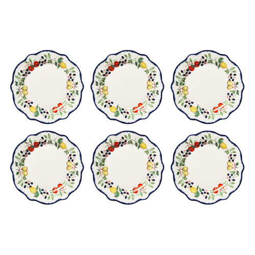 Frutta Scalloped 27cm Porcelain Dinner Plates