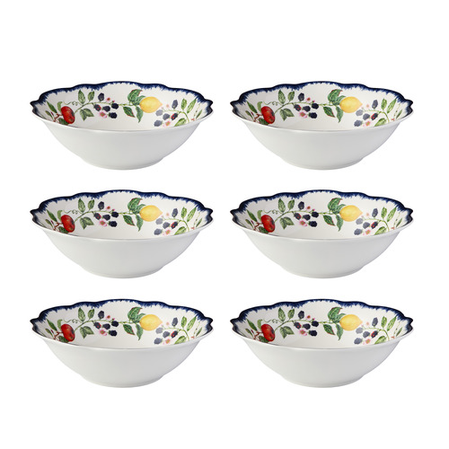 Frutta Scalloped Porcelain Coupe Bowls