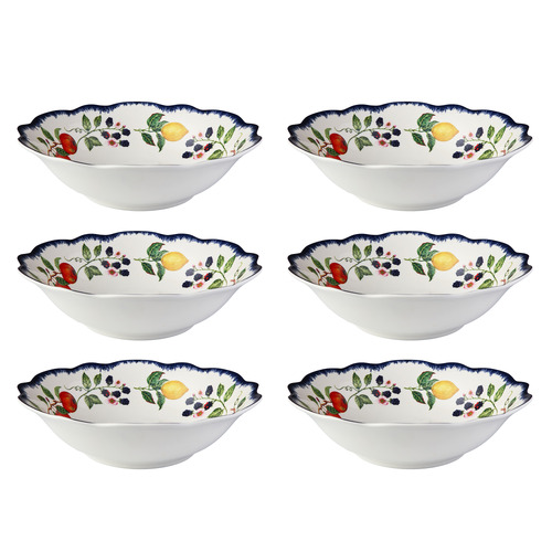 Frutta Scalloped Porcelain Coupe Bowls