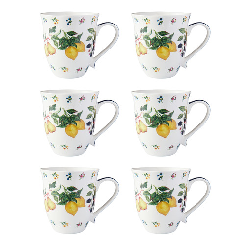 Frutta Scalloped 440ml Porcelain Coupe Mugs
