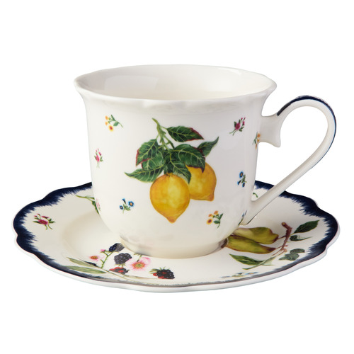 Frutta Scalloped 280ml Porcelain Cups & Saucers