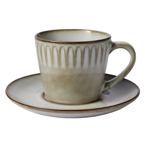 Leros 200ml Stoneware Cups & Saucers