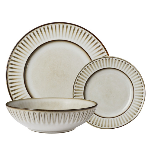 12 Piece Leros Stoneware Dinner Set