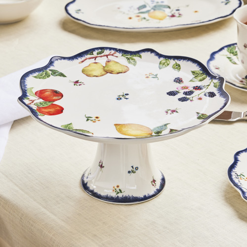Frutta Scalloped 20cm Porcelain Footed Cake Stand