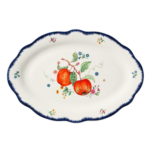 Frutta Scalloped 35cm Porcelain Oval Platter