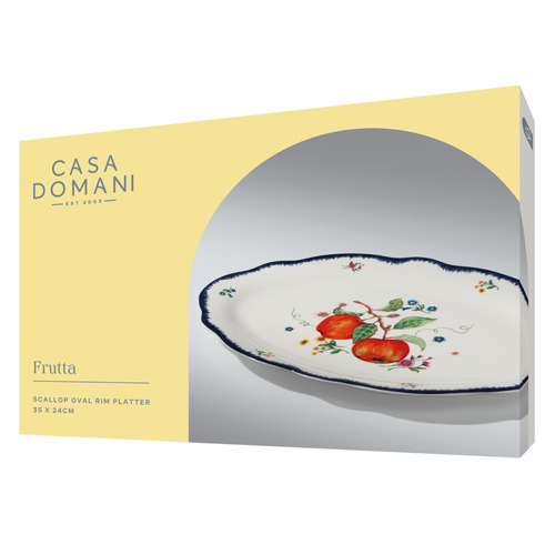 Frutta Scalloped 35cm Porcelain Oval Platter