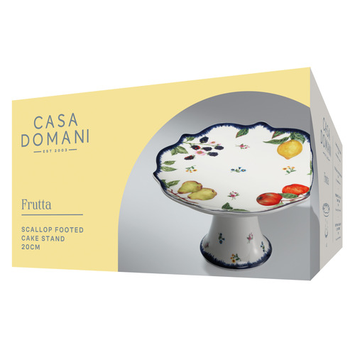 Frutta Scalloped 20cm Porcelain Footed Cake Stand
