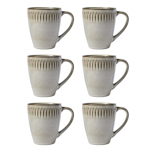 Leros 390ml Stoneware Coupe Mugs