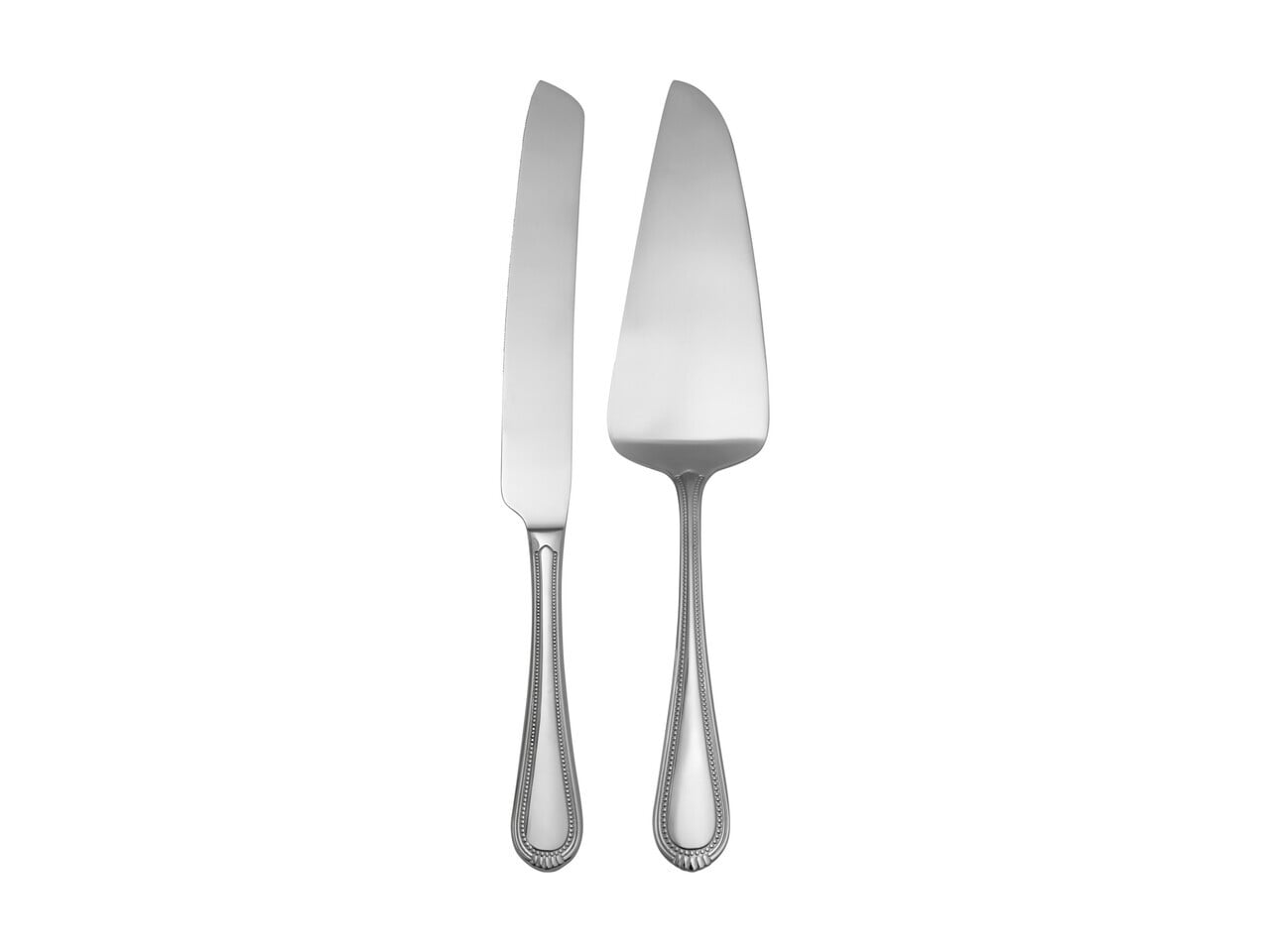 2 Piece Brocade Stainless Steel Cake Serving Set