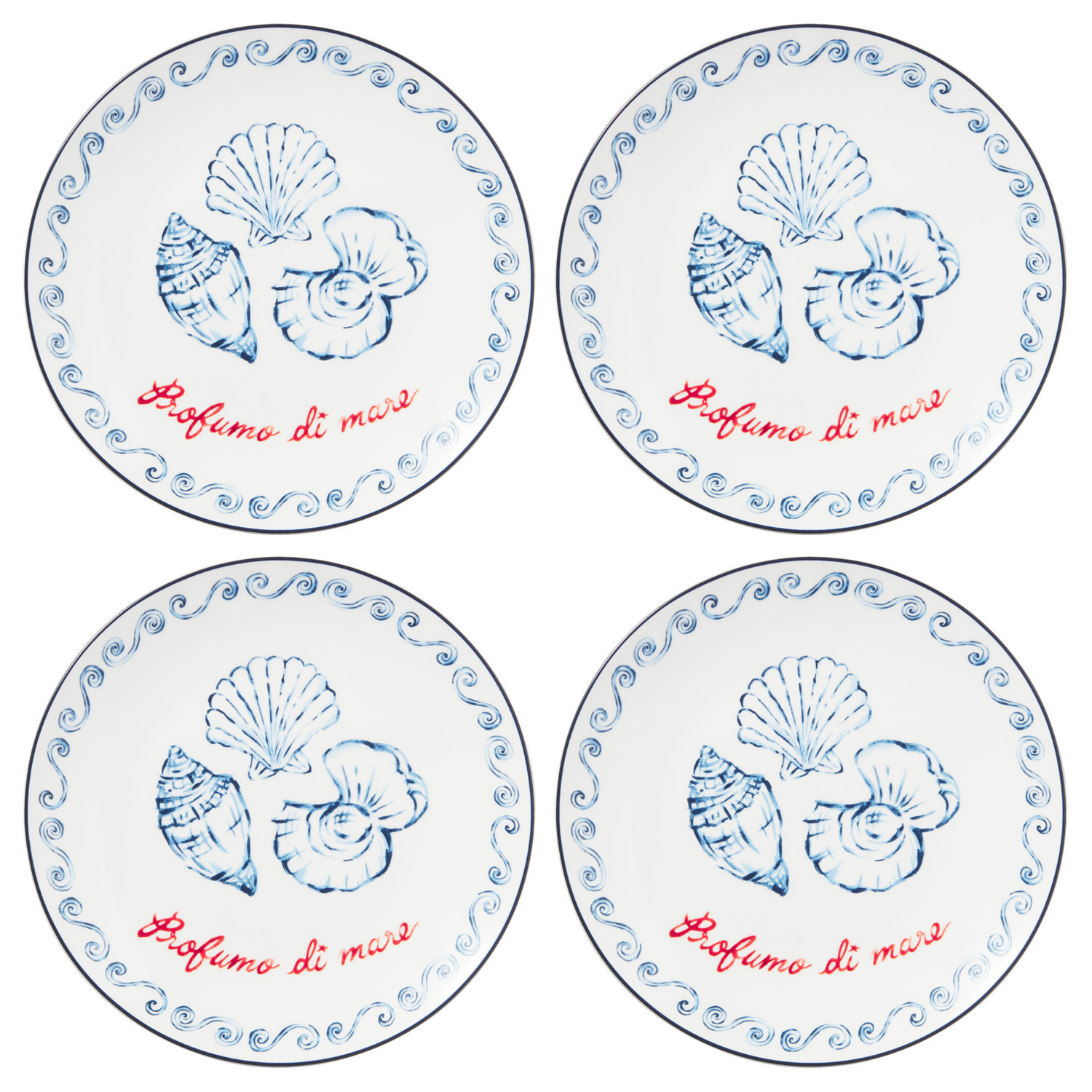 Shell 19cm Porcelain Coupe Side Plates
