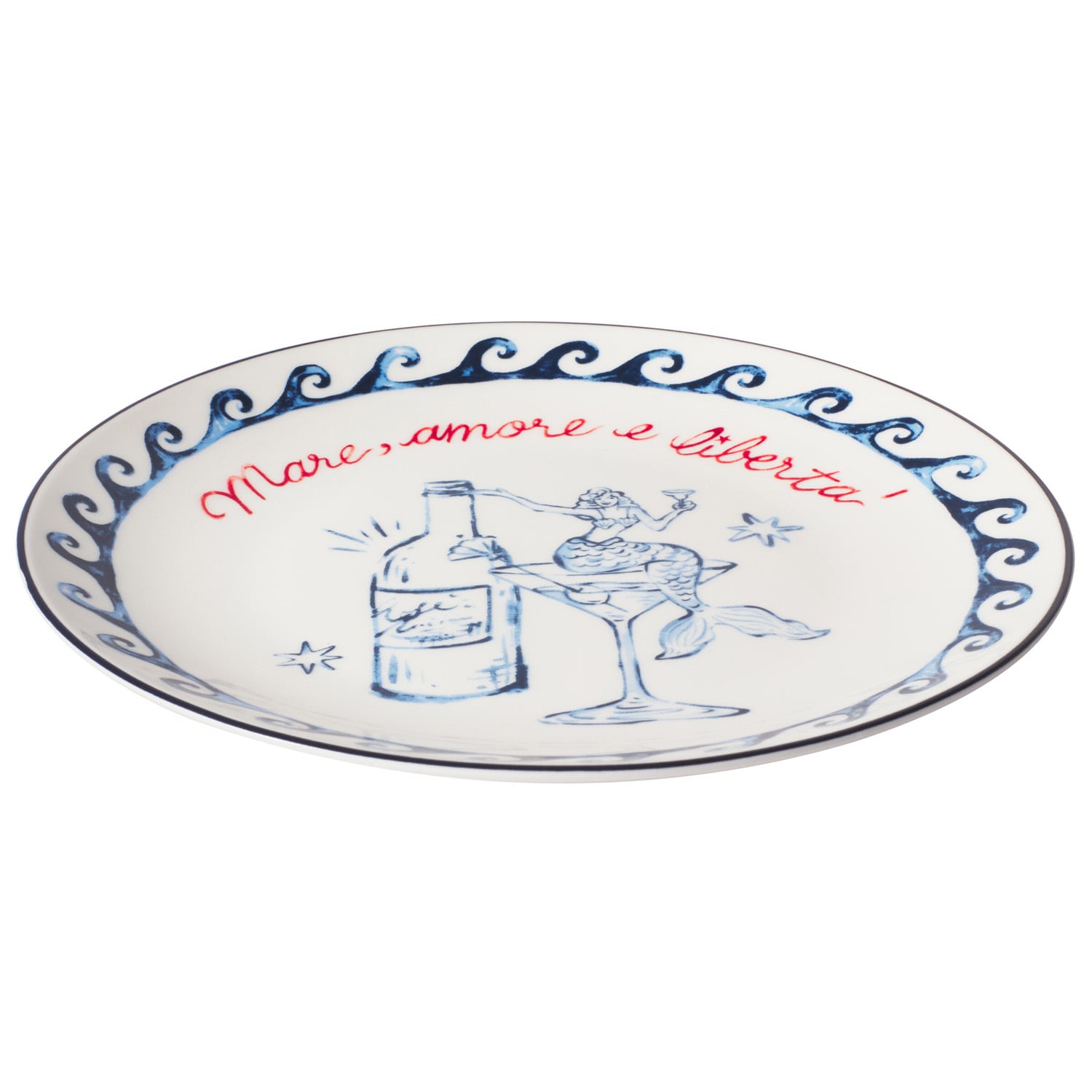 Mermaid 19cm Porcelain Coupe Side Plates