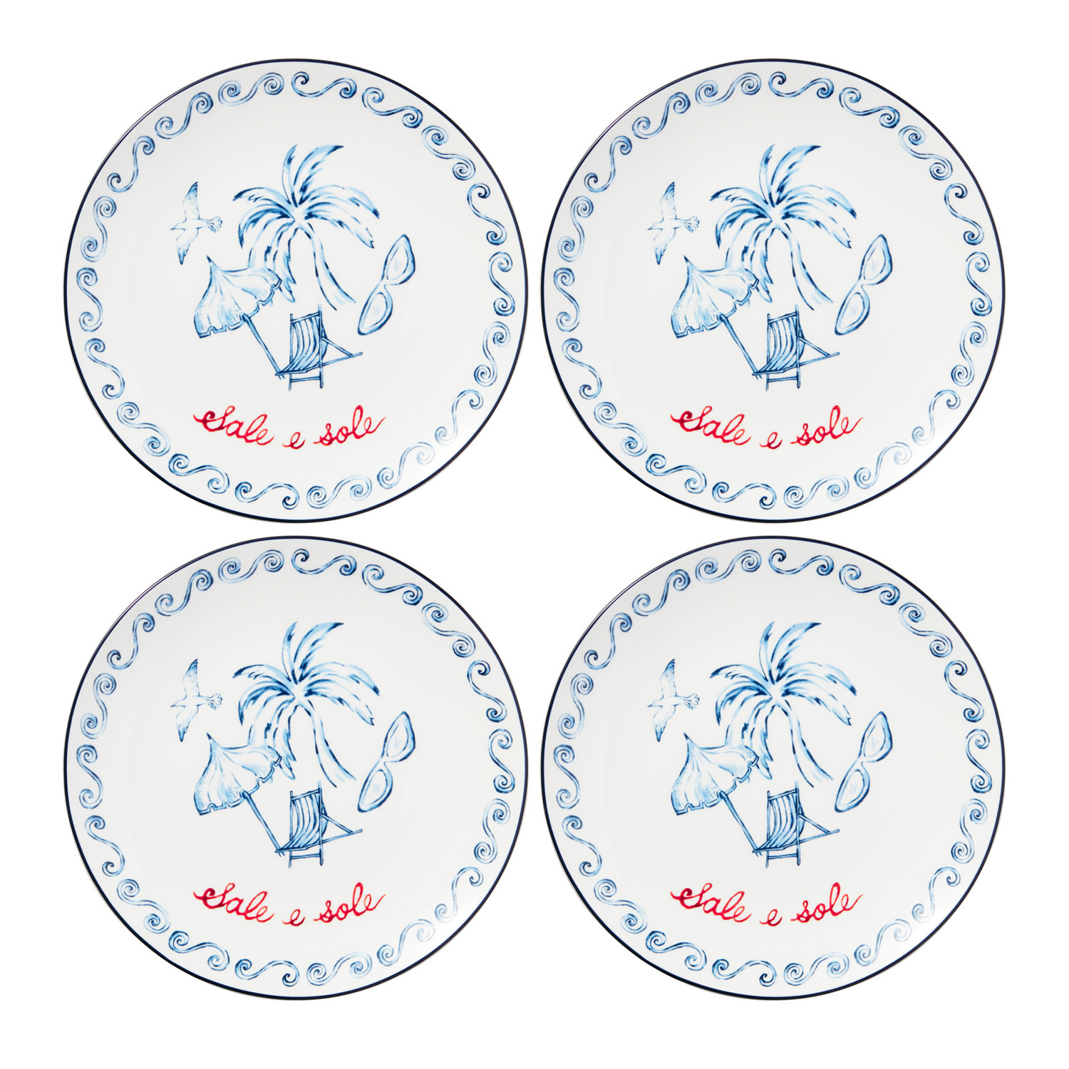 Palm 19cm Porcelain Coupe Side Plates