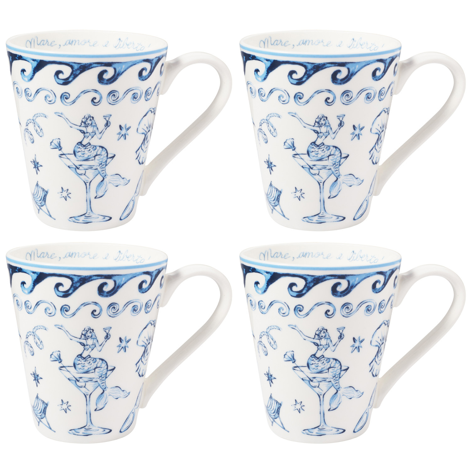 Sirena 300ml Porcelaine Mugs