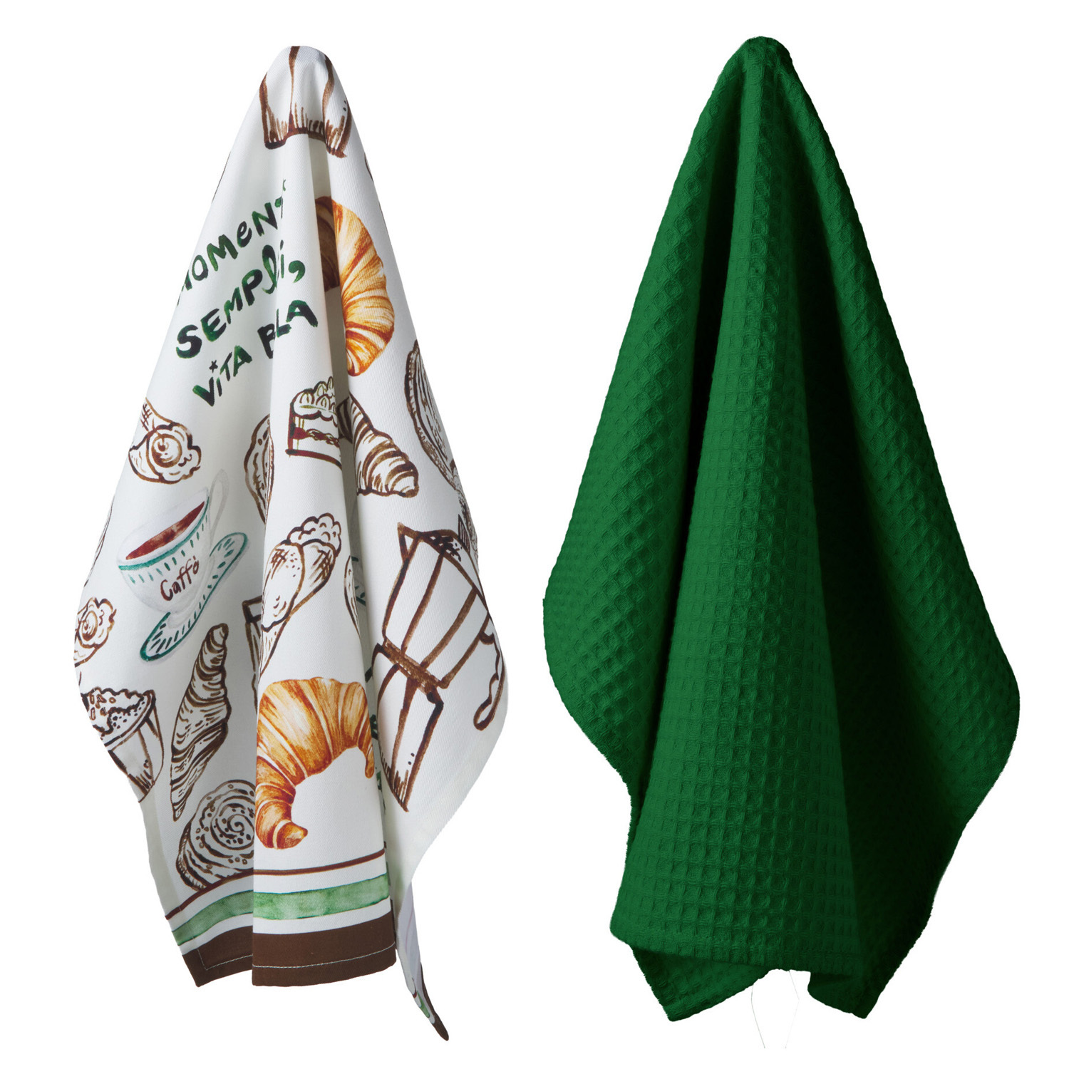 2 Piece Dolce Antique Green Tea Towel Set