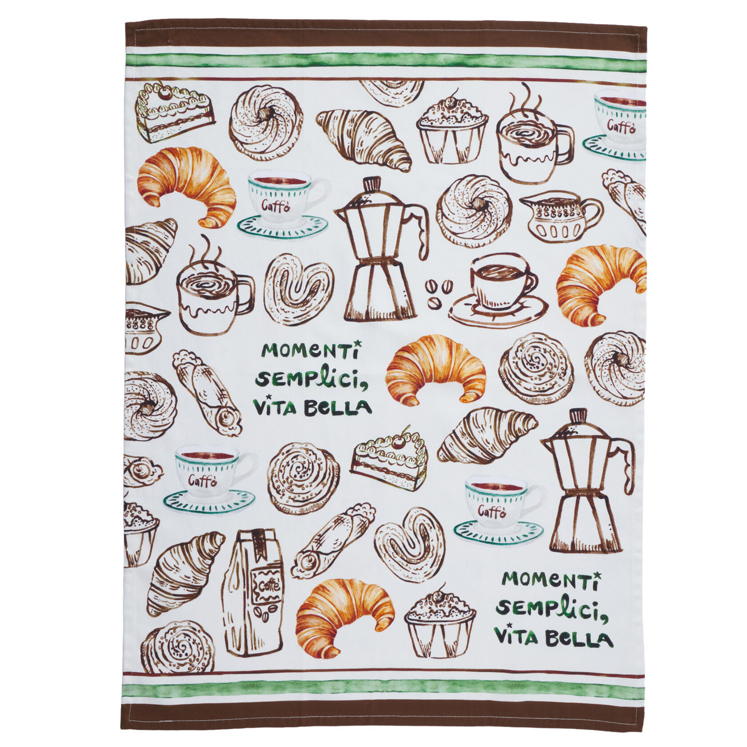 2 Piece Dolce Antique Green Tea Towel Set