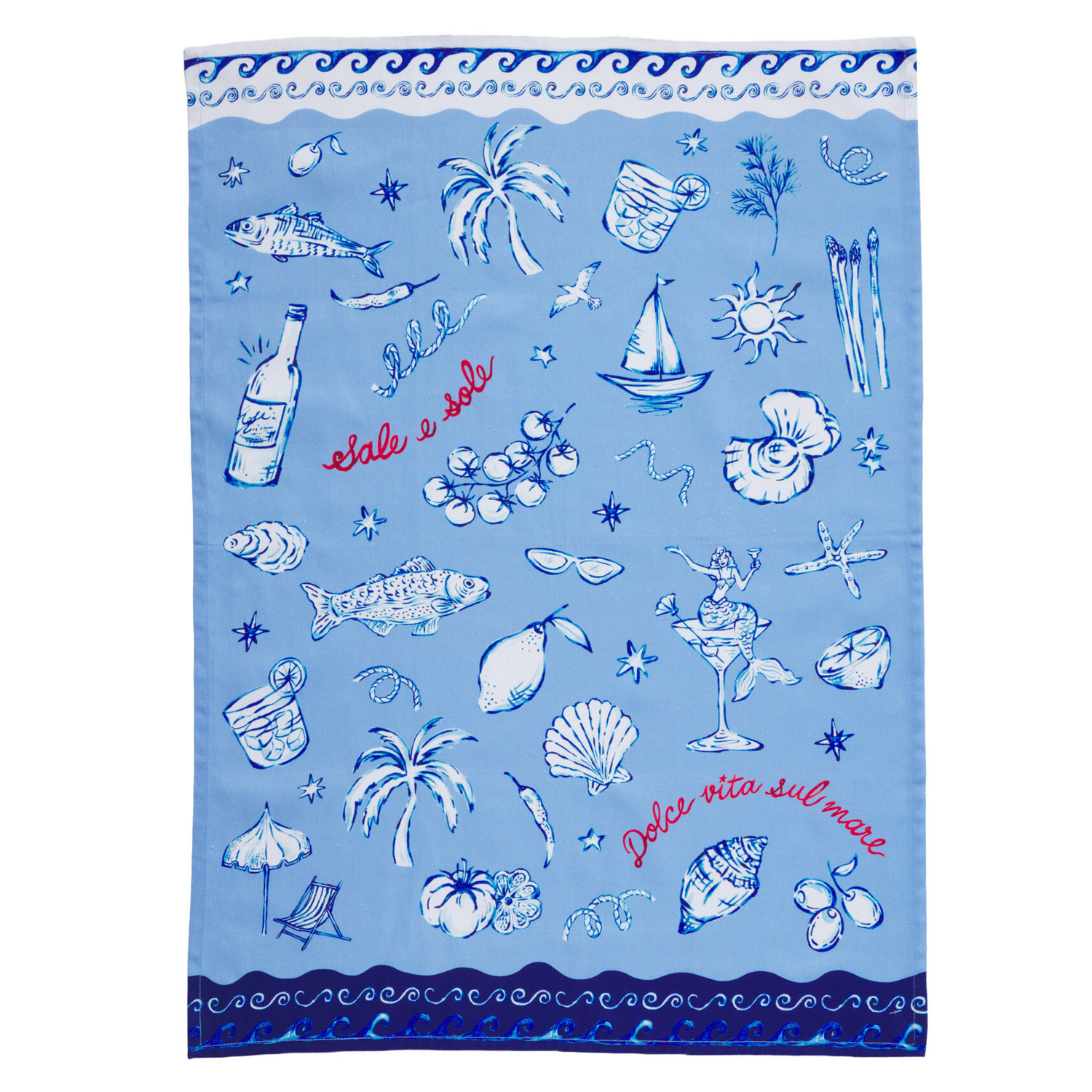 2 Piece Sirena Powder Blue Tea Towel Set