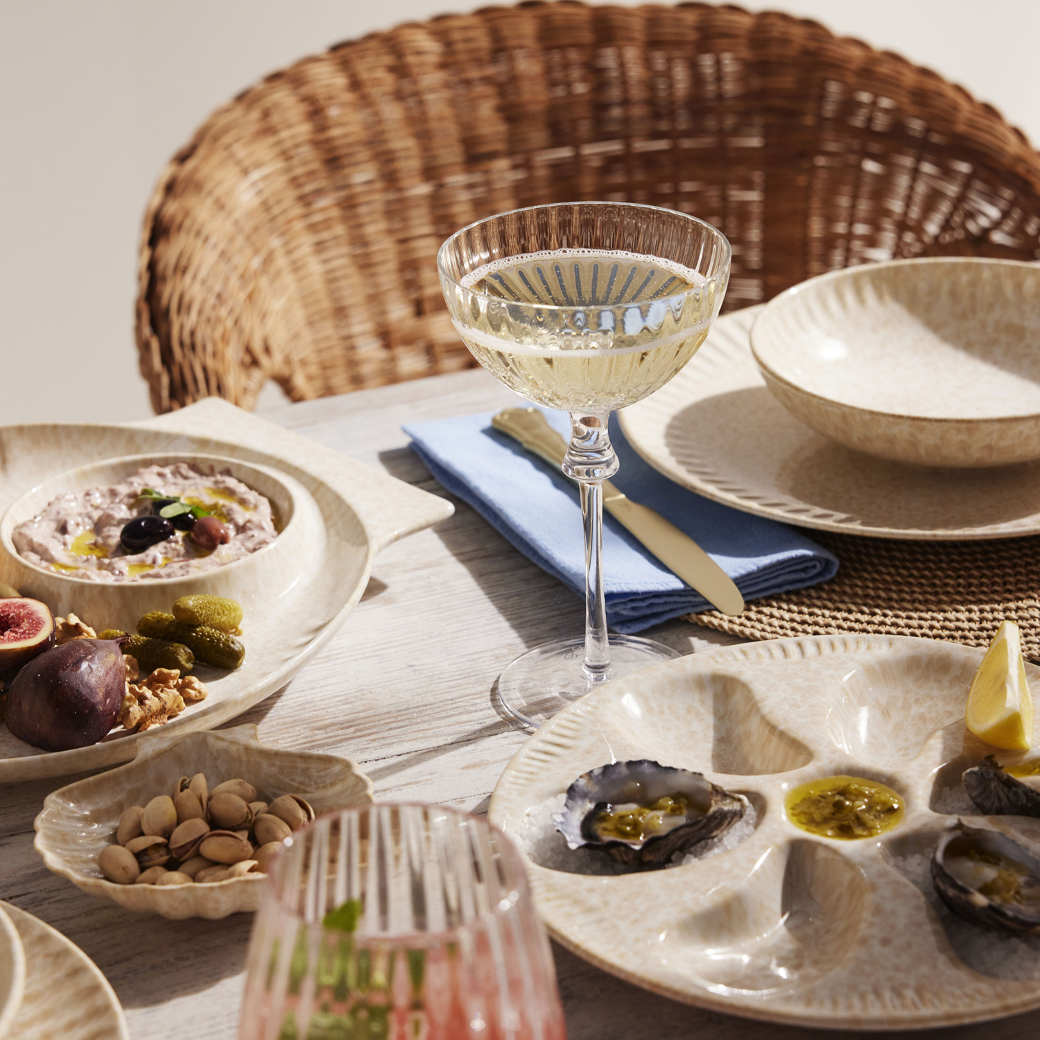 Il Mare Stoneware Chip & Dip Platter