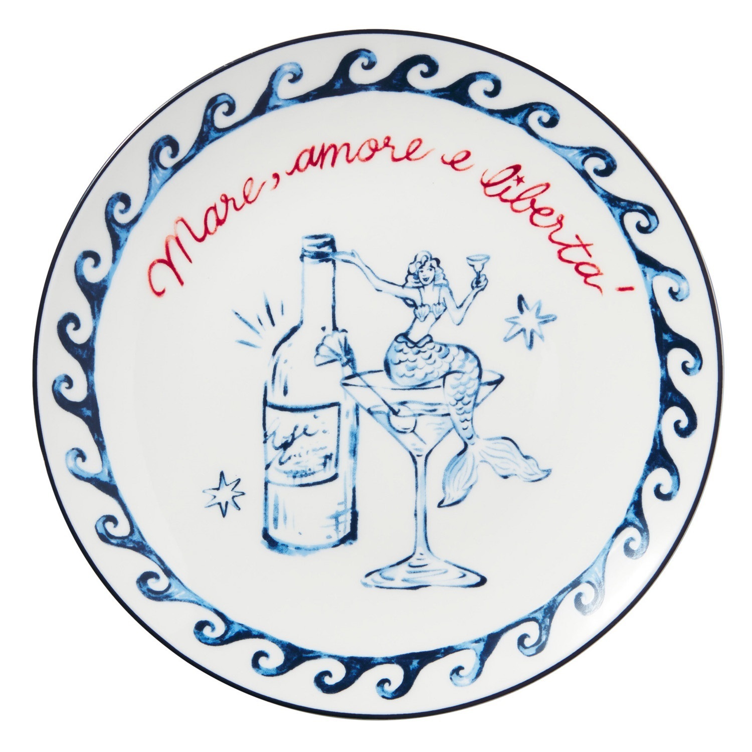 Mermaid 19cm Porcelain Coupe Side Plates