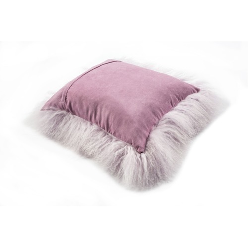 Lavender Mongolian Sheepskin Cushion