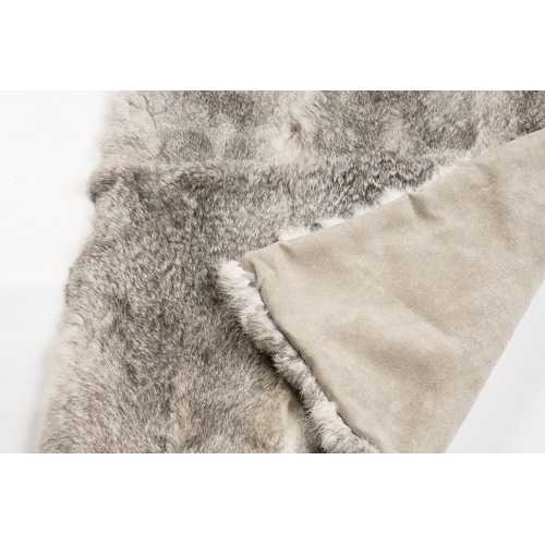 All Natural Hides and Sheepskins Grey Rabbit Fur Throw & Reviews