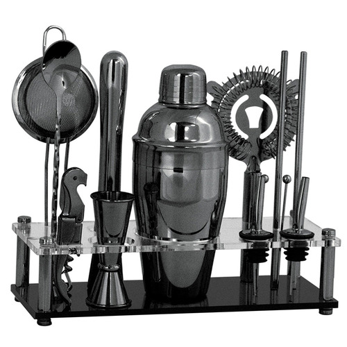 16 Piece Black Chrome Cocktail Set