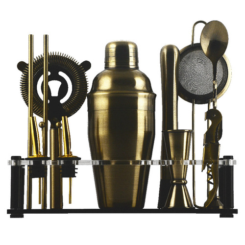 16 Piece Antique-Style Gold Cocktail Set