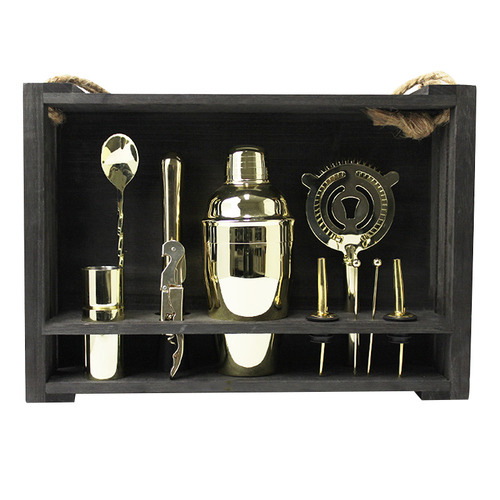11 Piece Cocktail with Black Hanging Stand Set