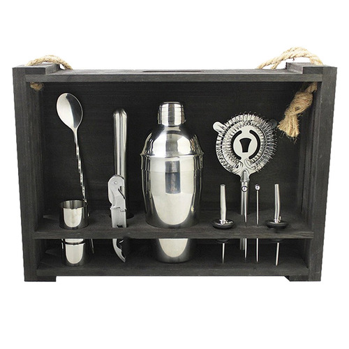 11 Piece Cocktail with Black Hanging Stand Set